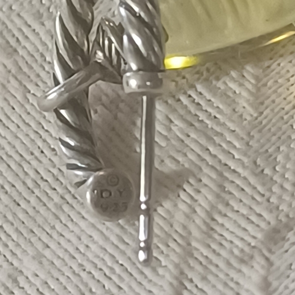 David Yurman Cable Citrine Drop Earrings, SS - Picture 5 of 9